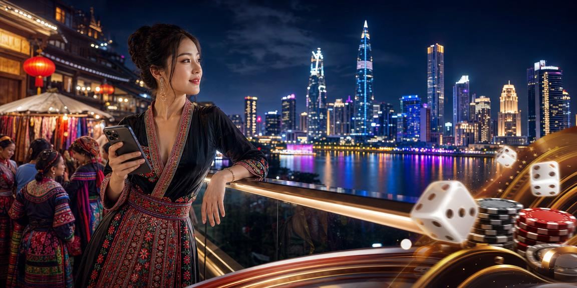 Người dùng tại Sa Pa tham gia trò chơi tài xỉu trực tuyến trên điện thoại giữa khung cảnh núi rừng